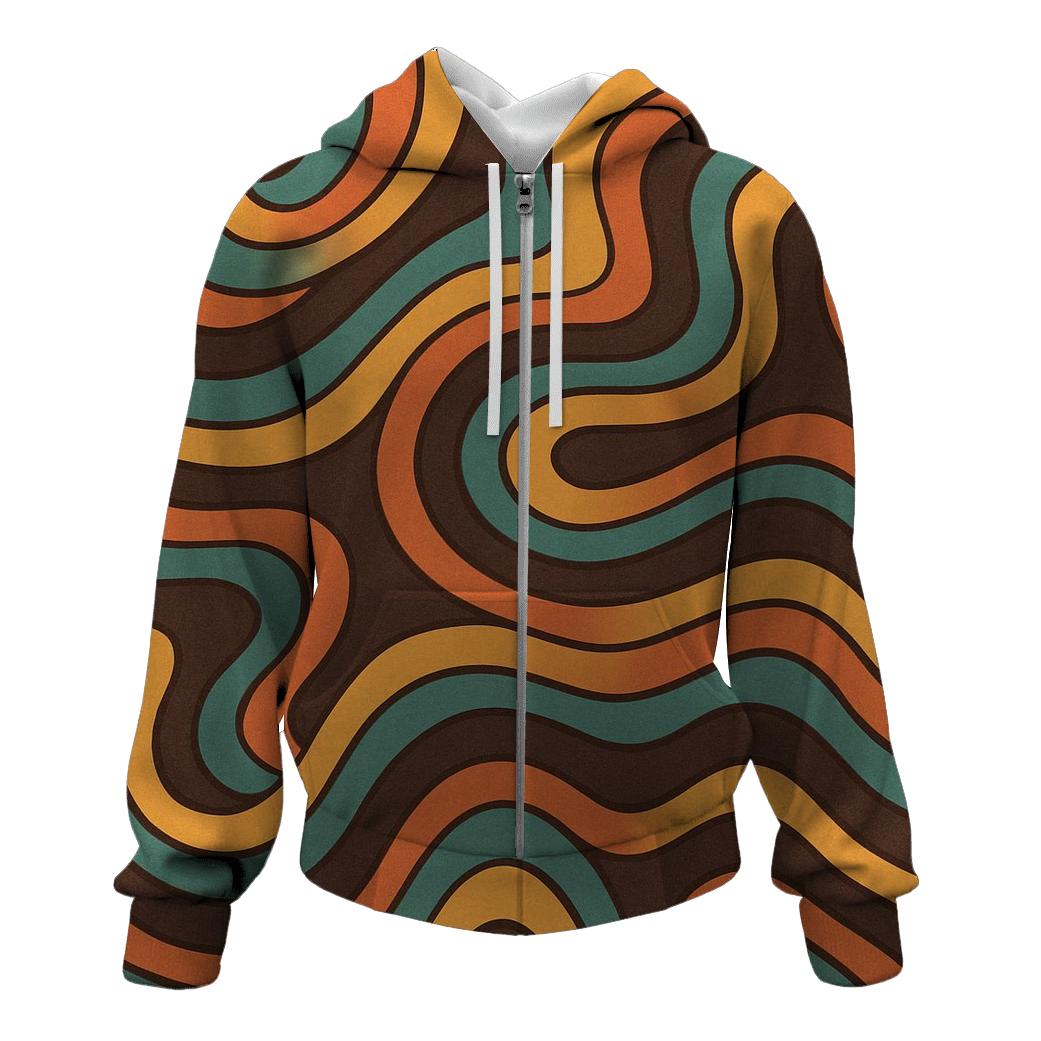 Psychedelic Wave Topography hoodie trends