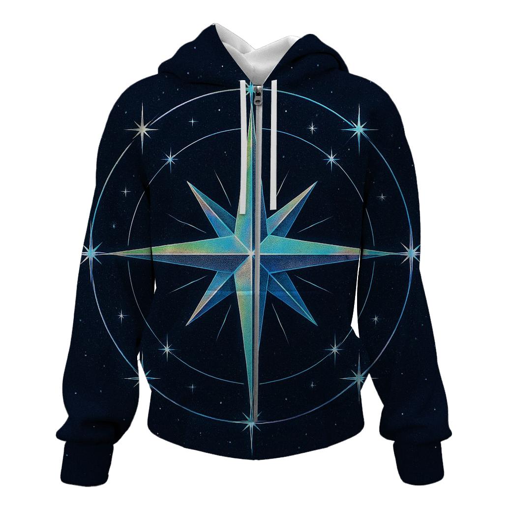 Holographic Star Compass hoodie designs