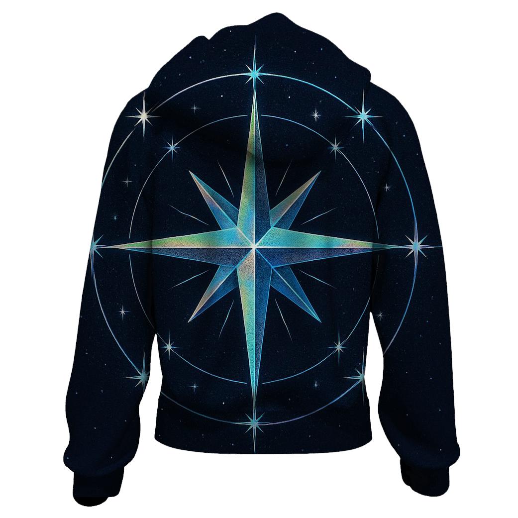 Holographic Star Compass hoodie designs