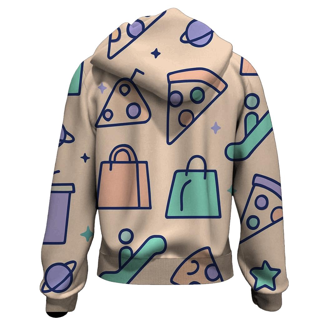 Space Mall Food Court Icons heavyweight hoodies