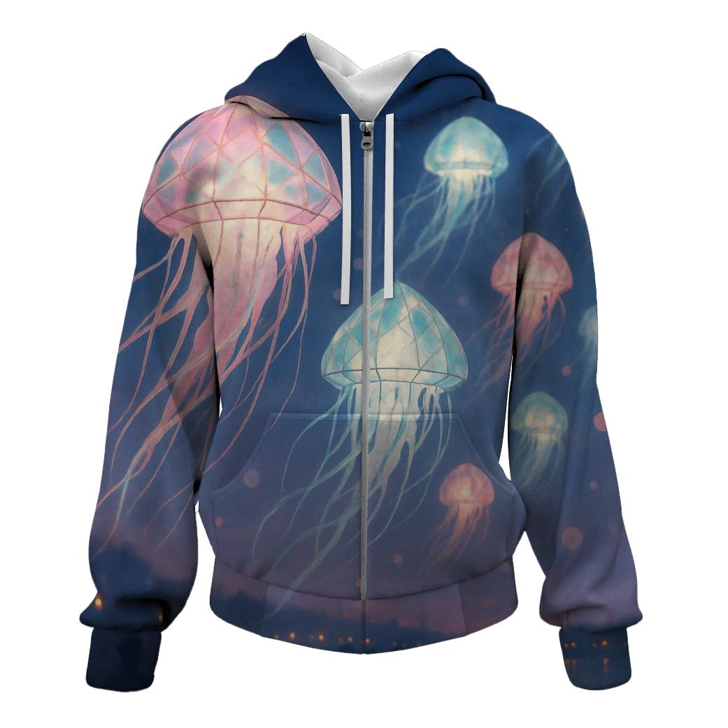 Crystal Jellyfish Lantern Parade heavyweight hoodies
