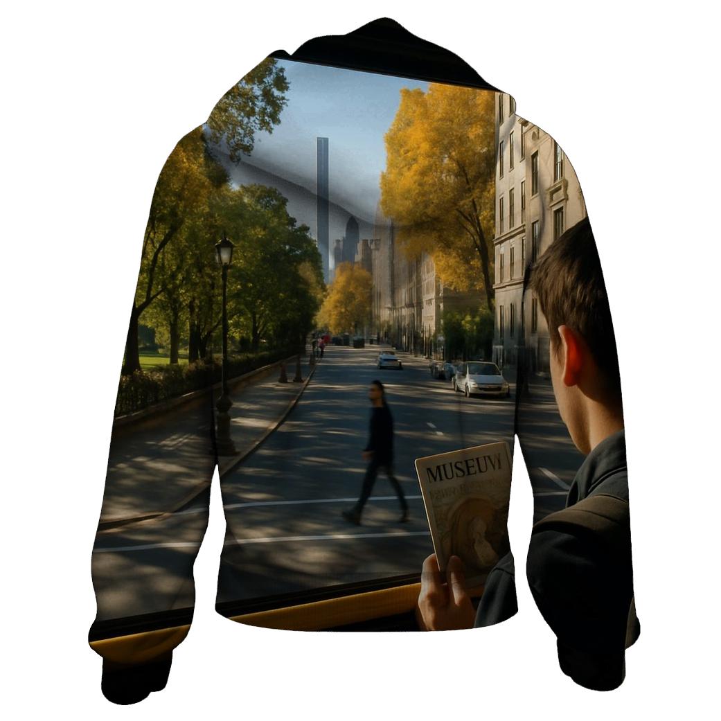Museum Mile Bus Window With Central Park Edge And Towers hoodie styles