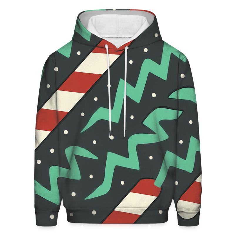 Candy Cane Aurora Stripes embroidered hoodies