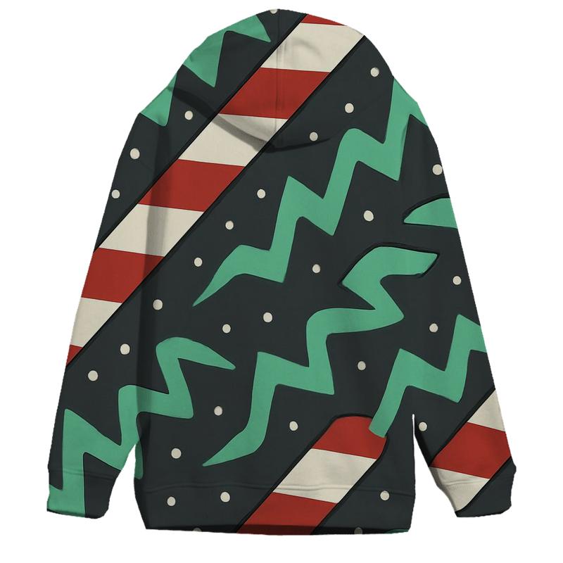 Candy Cane Aurora Stripes embroidered hoodies