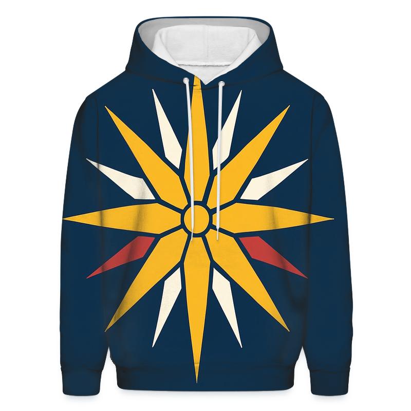 Golden Starburst Nativity Halo zip-up hoodies