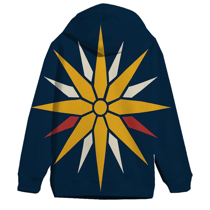 Golden Starburst Nativity Halo zip-up hoodies