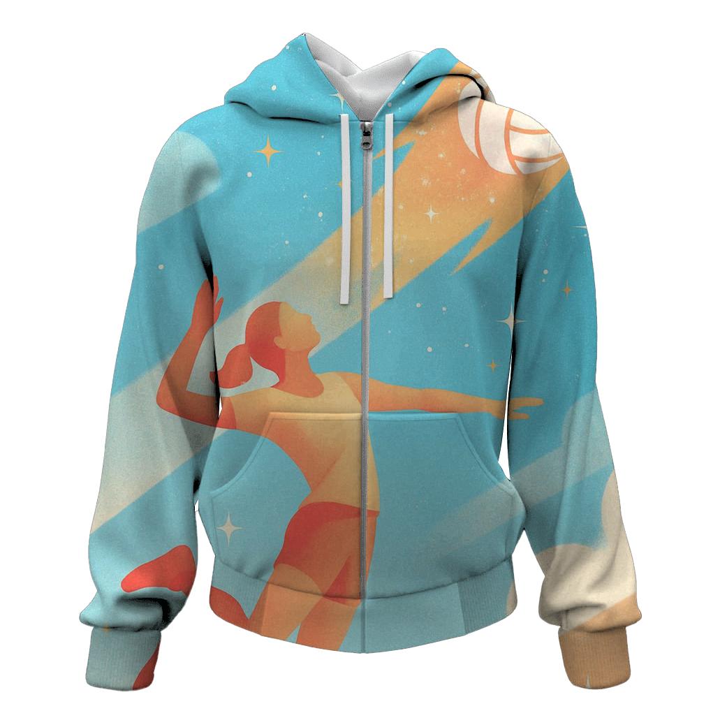 Comet Tail Volleyball Spike graphic hoodies