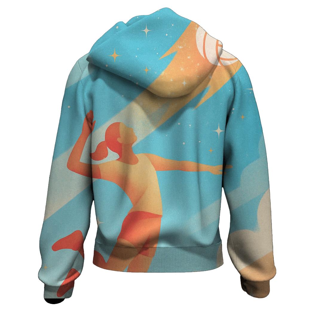 Comet Tail Volleyball Spike graphic hoodies