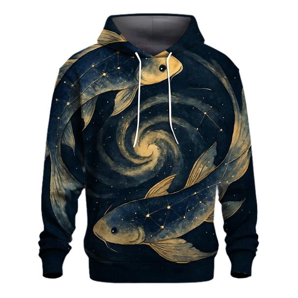 Koi Fish Constellation Spiral lightweight hoodies