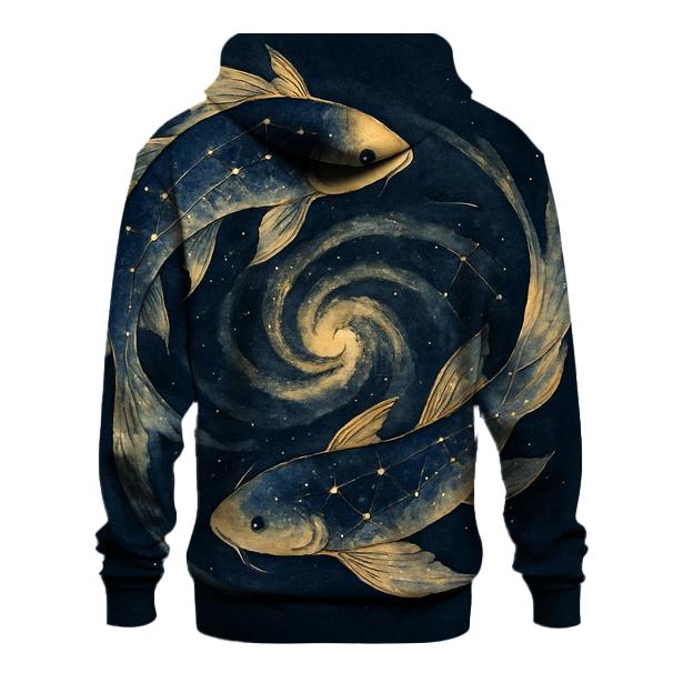 Koi Fish Constellation Spiral lightweight hoodies