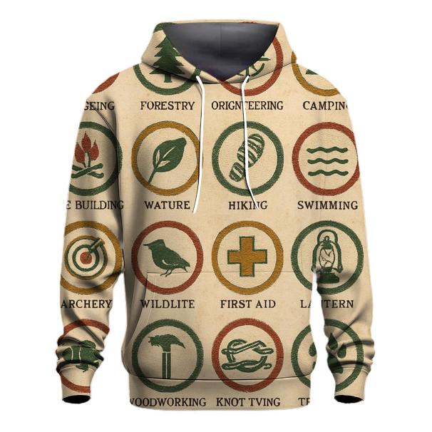 Faded Summer Camp Merit Badge Sheet hoodie styles