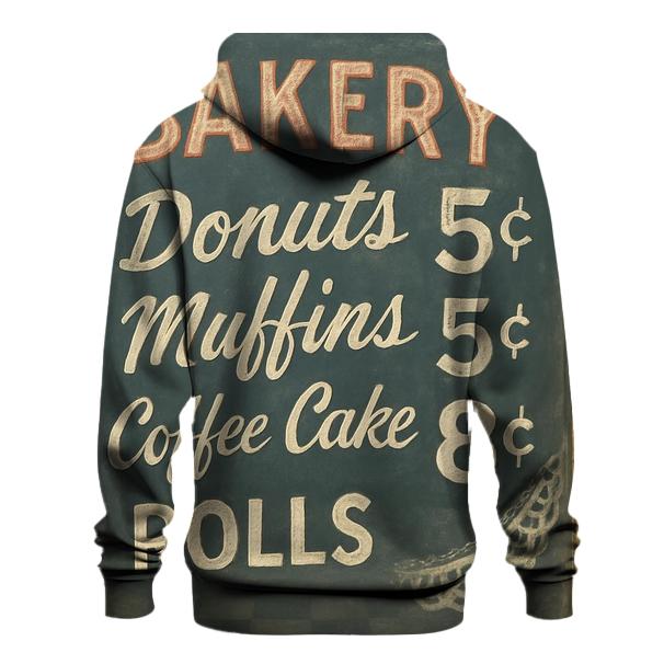 Retro Bakery Window Hand Lettered Menu hoodies fashion