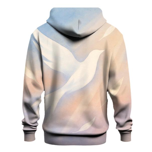 Dove Like Light Silhouette embroidered hoodies