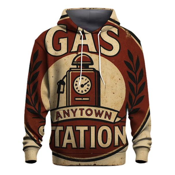 Weathered Gas Station Pump Emblem lightweight hoodies