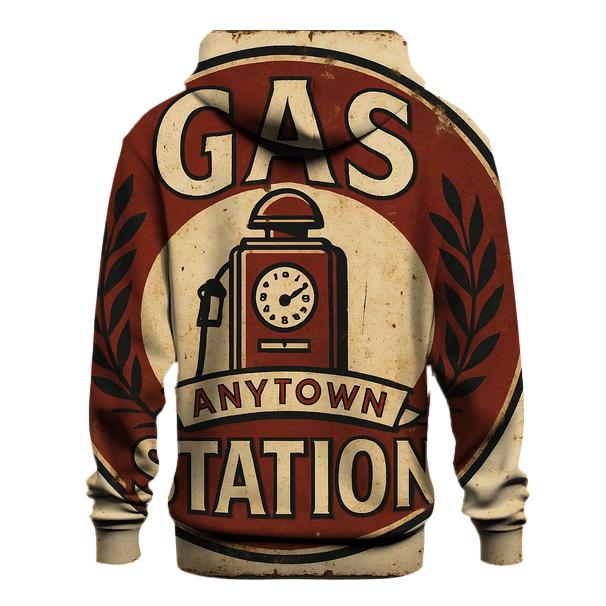 Weathered Gas Station Pump Emblem lightweight hoodies
