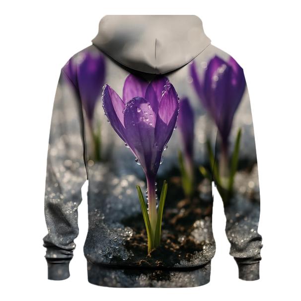 Crocus Emerging Through Melting Snow lightweight hoodies