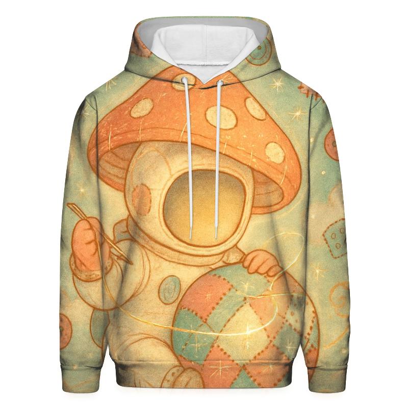 Mushroom Astronaut Quilt pullover hoodies