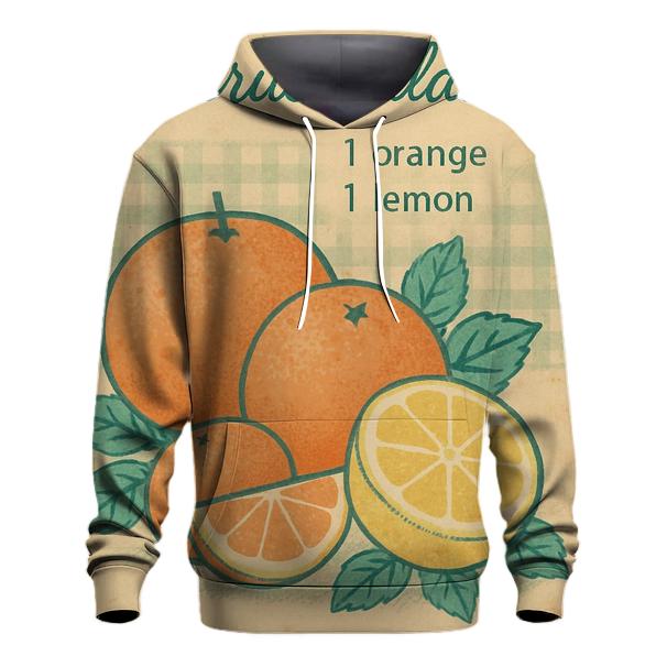 Retro Kitchen Recipe Card Citrus Print designer hoodies
