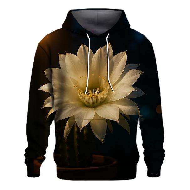 Cactus Flower Opening Under Night Porch Light hoodie trends