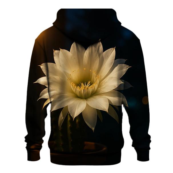 Cactus Flower Opening Under Night Porch Light hoodie trends