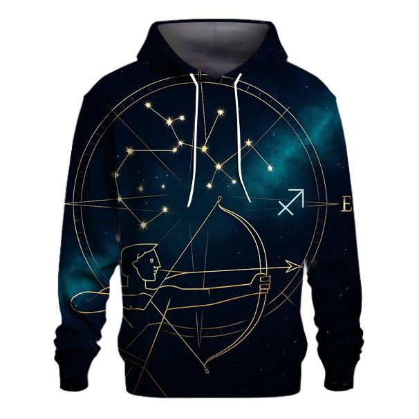 Sagittarius Galactic Archer Star Compass zip-up hoodies