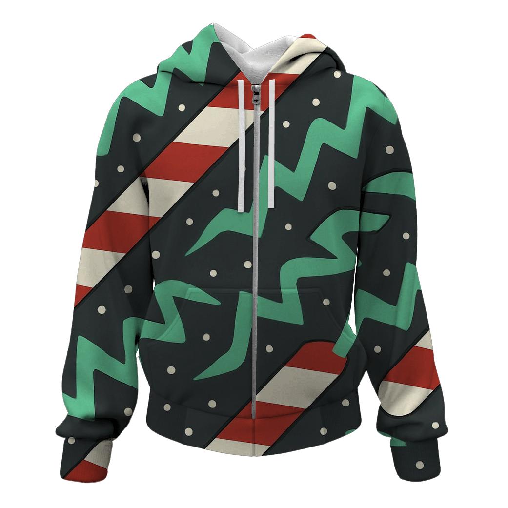 Candy Cane Aurora Stripes graphic hoodies