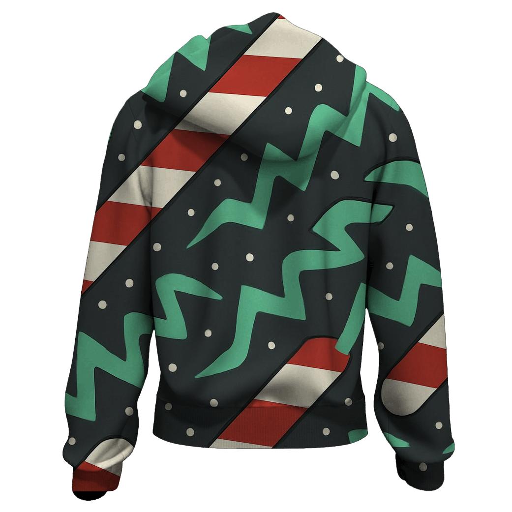Candy Cane Aurora Stripes graphic hoodies