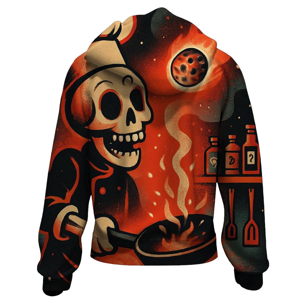Skeleton Chef Meteor Kitchen embroidered hoodies