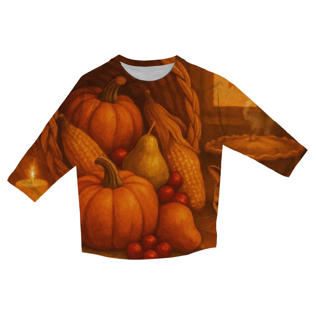 Candlelit Cornucopia Kitchen Still Life personalized 3/4 sleeve tees