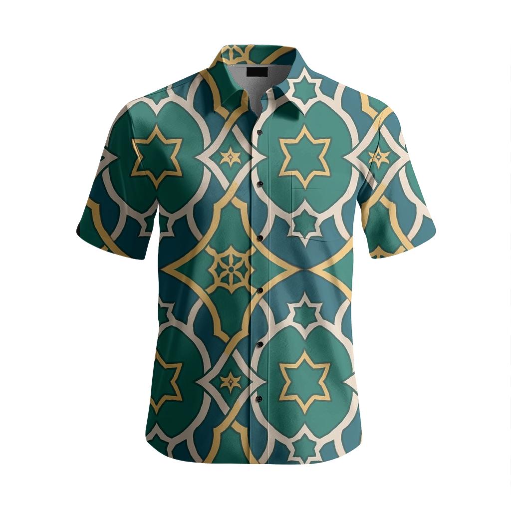 Andalusian Arabesque Nebula Lattice premium embroidered apparel
