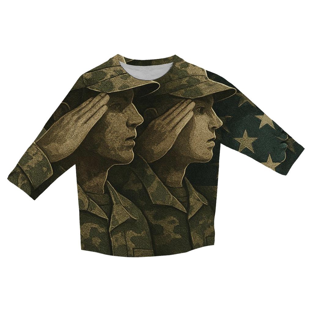 Camouflage Flag Of The Watchful Line fashion 3/4 sleeve shirts