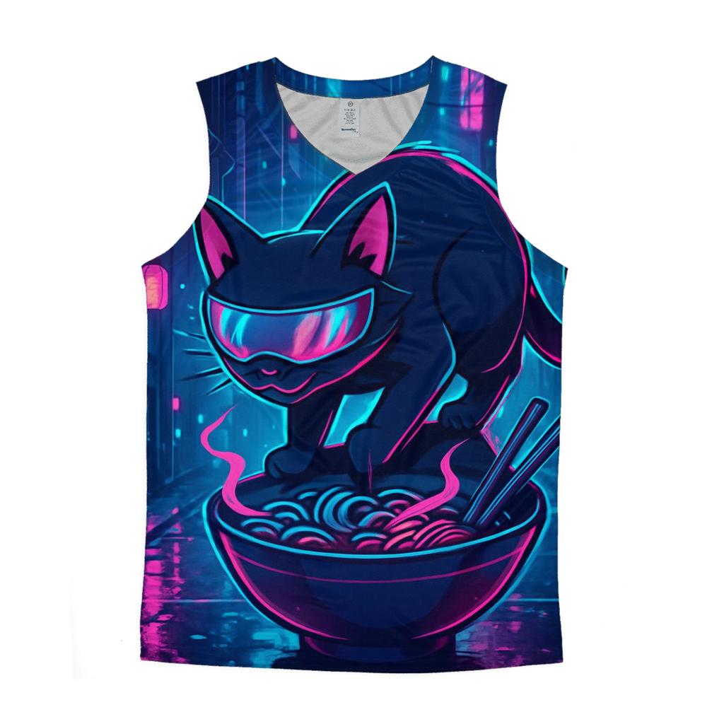 Neon Ramen Alley Cat designer workout tanks