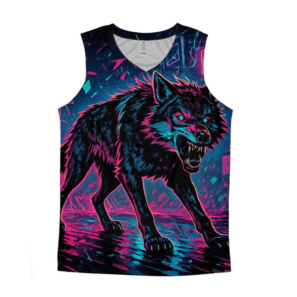 Neon Rift Alley Alpha graphic print tank tops