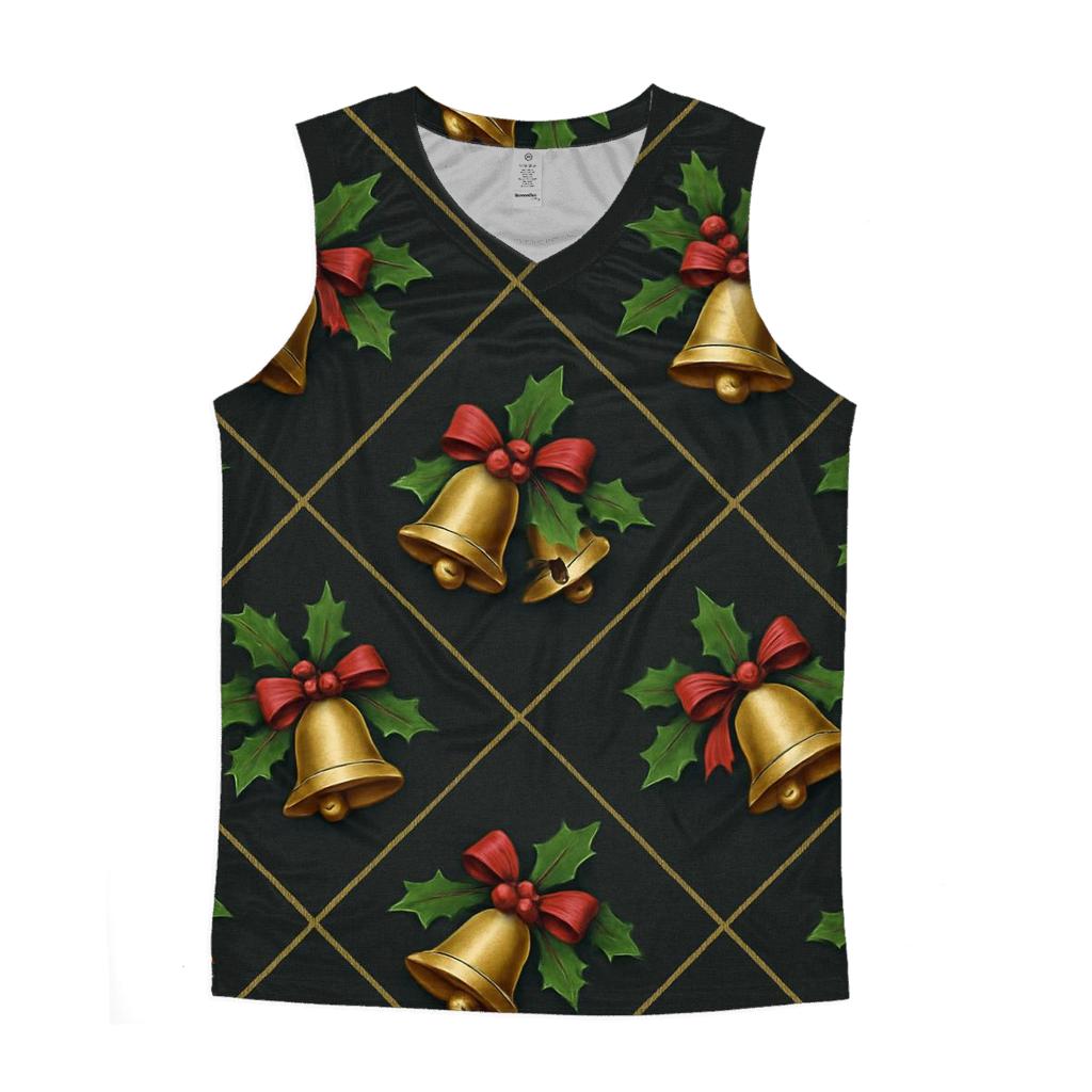 Golden Bell Lattice On Charcoal Background stylish racerback tanks