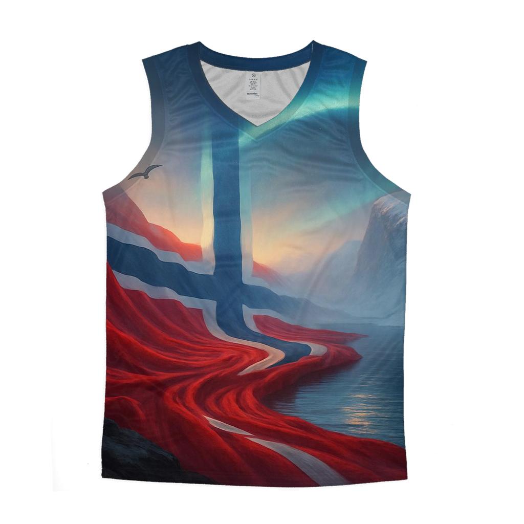 Norway Fjord Aurora Flag casual summer tank tops
