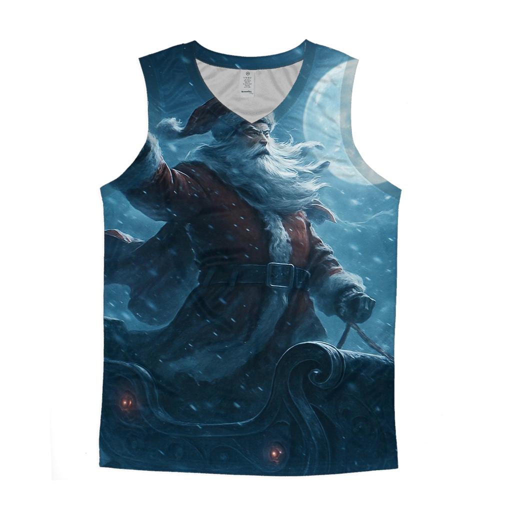 Frosted Moonlight Sleigh Silhouette trendy fitted tank tops