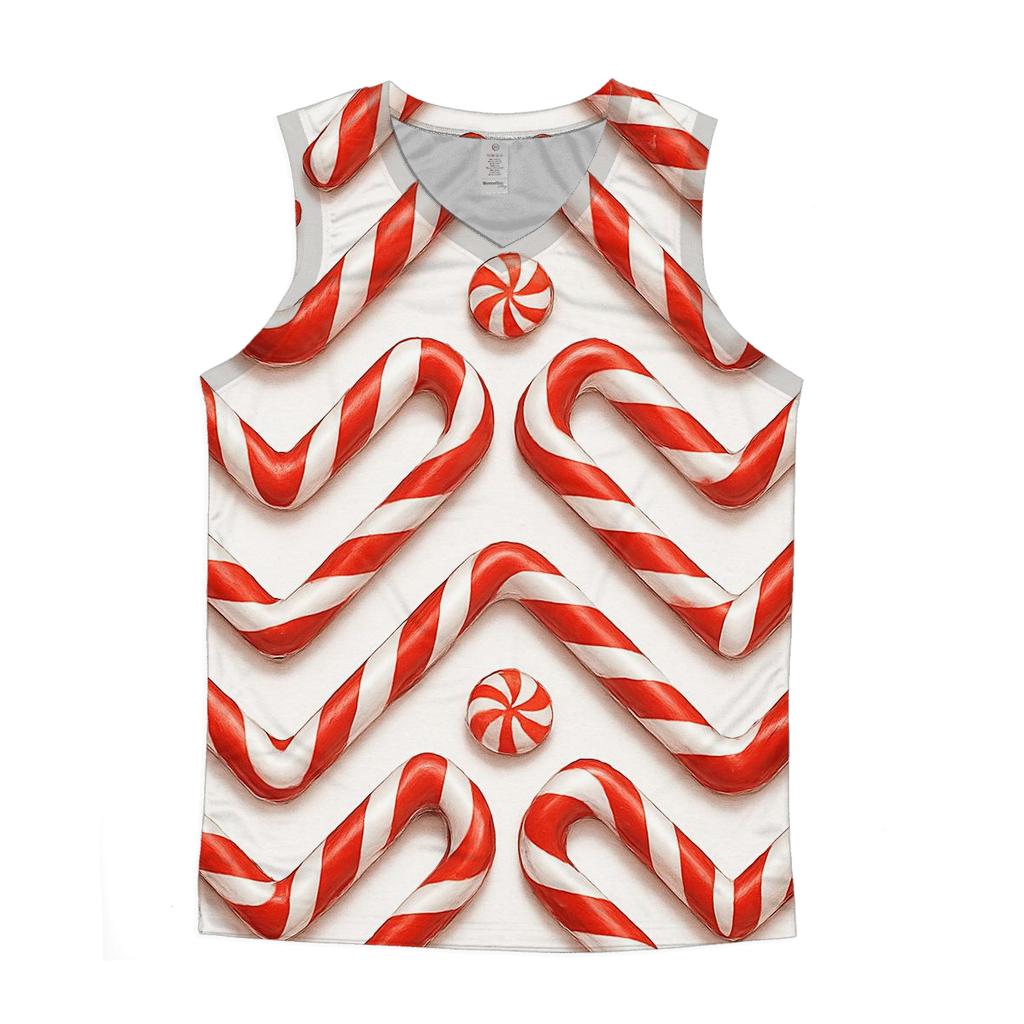 Candy Cane Chevron March On White Background designer workout tanks