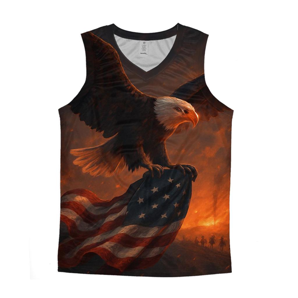 Eagle Over The Burning Horizon designer workout tanks