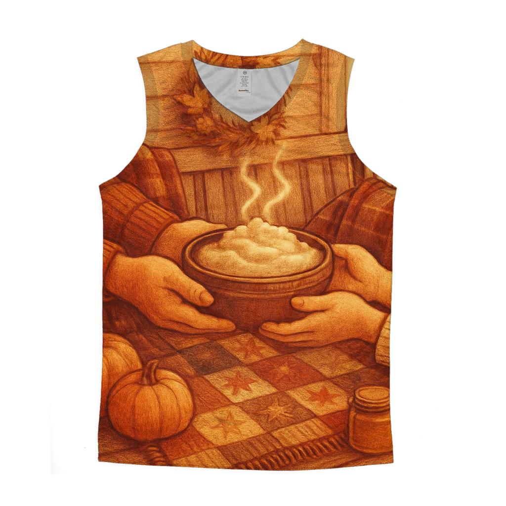 Harvest Quilt Porch Gathering graphic print tank tops