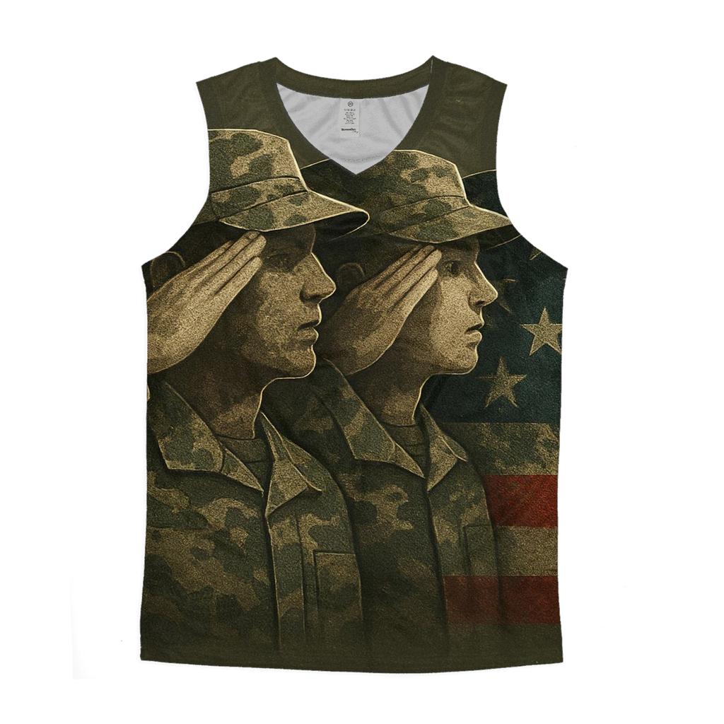 Camouflage Flag Of The Watchful Line trendy fitted tank tops