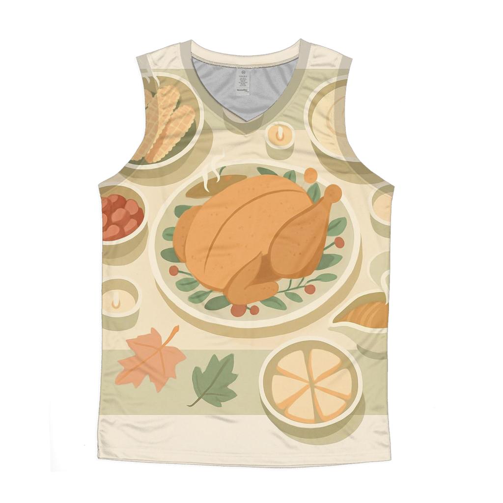 Thanksgiving Feast Table From Above custom tank tops