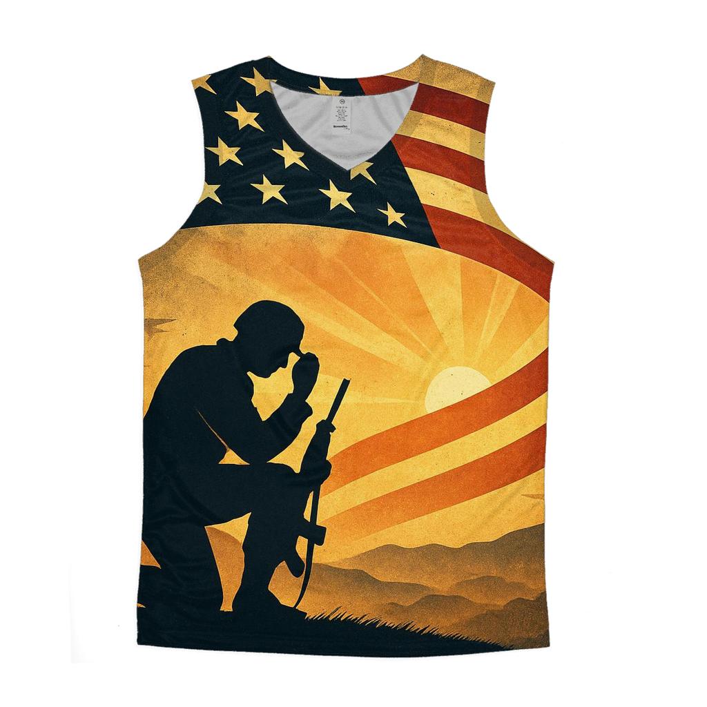 Dawn Salute At The Ridge Of Silence stylish racerback tanks