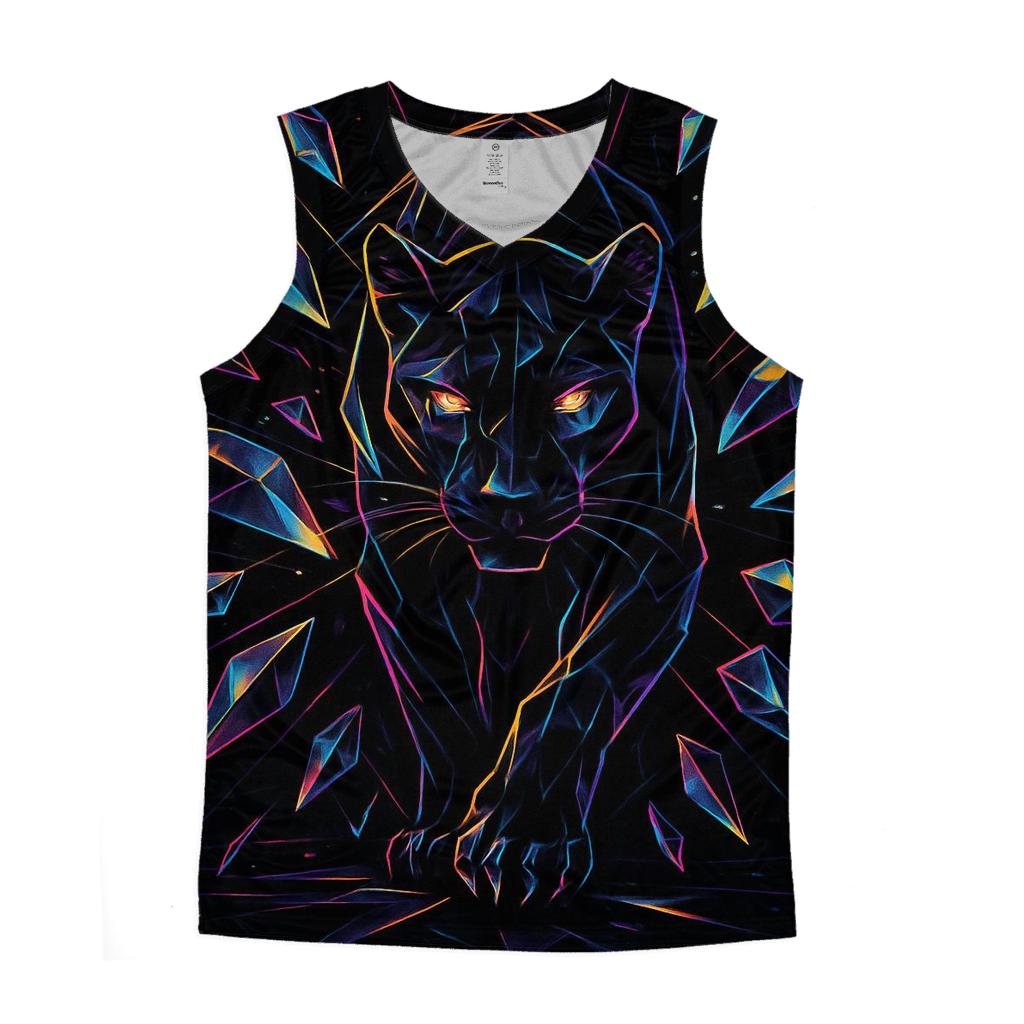 Shattered Prism Panther Cat casual summer tank tops