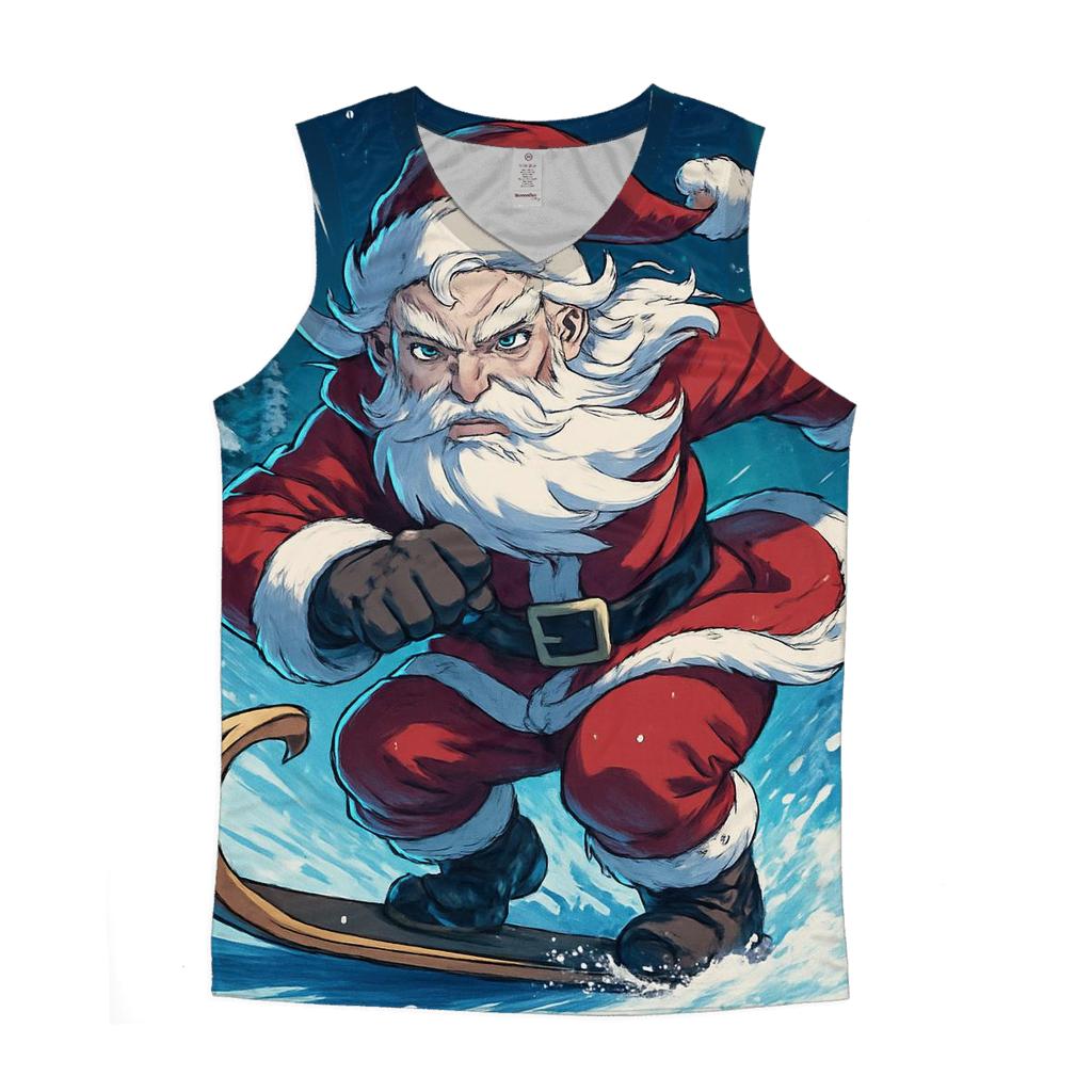 Anime Inspired Santa Snowboard Rush casual summer tank tops