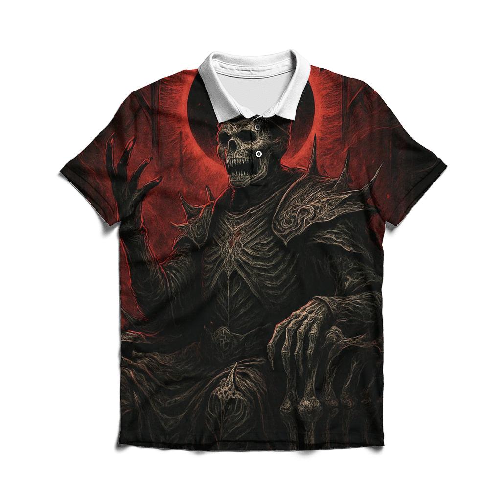 Crown Of The Bone Eclipse premium cotton polo shirts