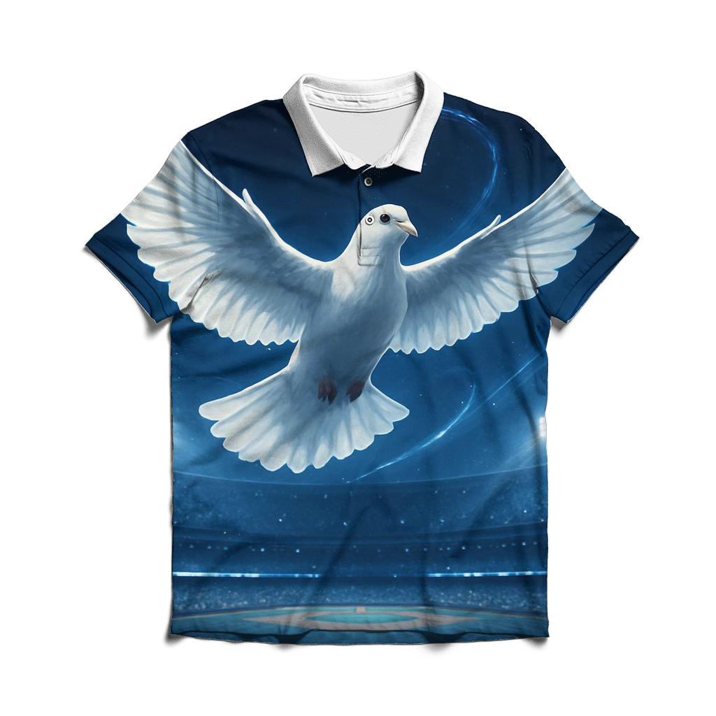 Stadium Dove Over Victory Lights casual sports polo shirts