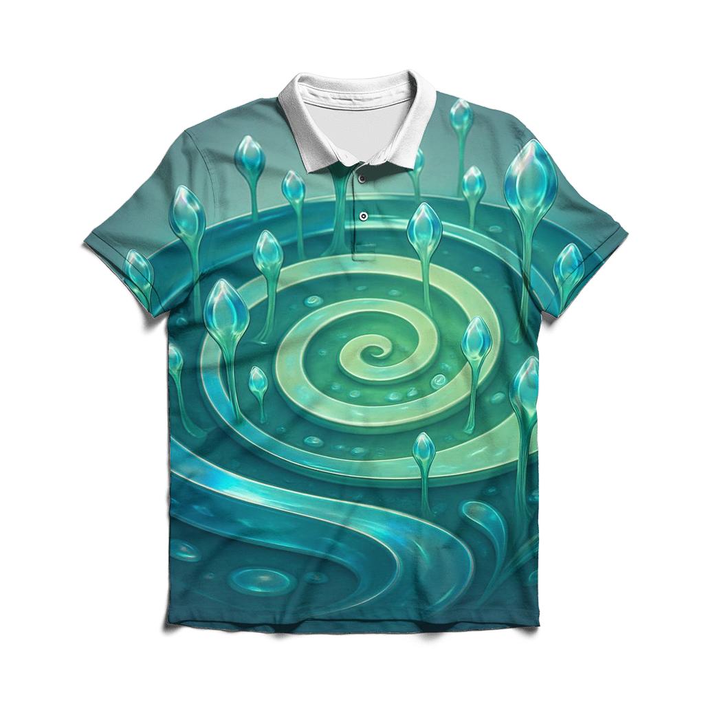 Liquid Quartz Spiral Garden stylish collar polo tees