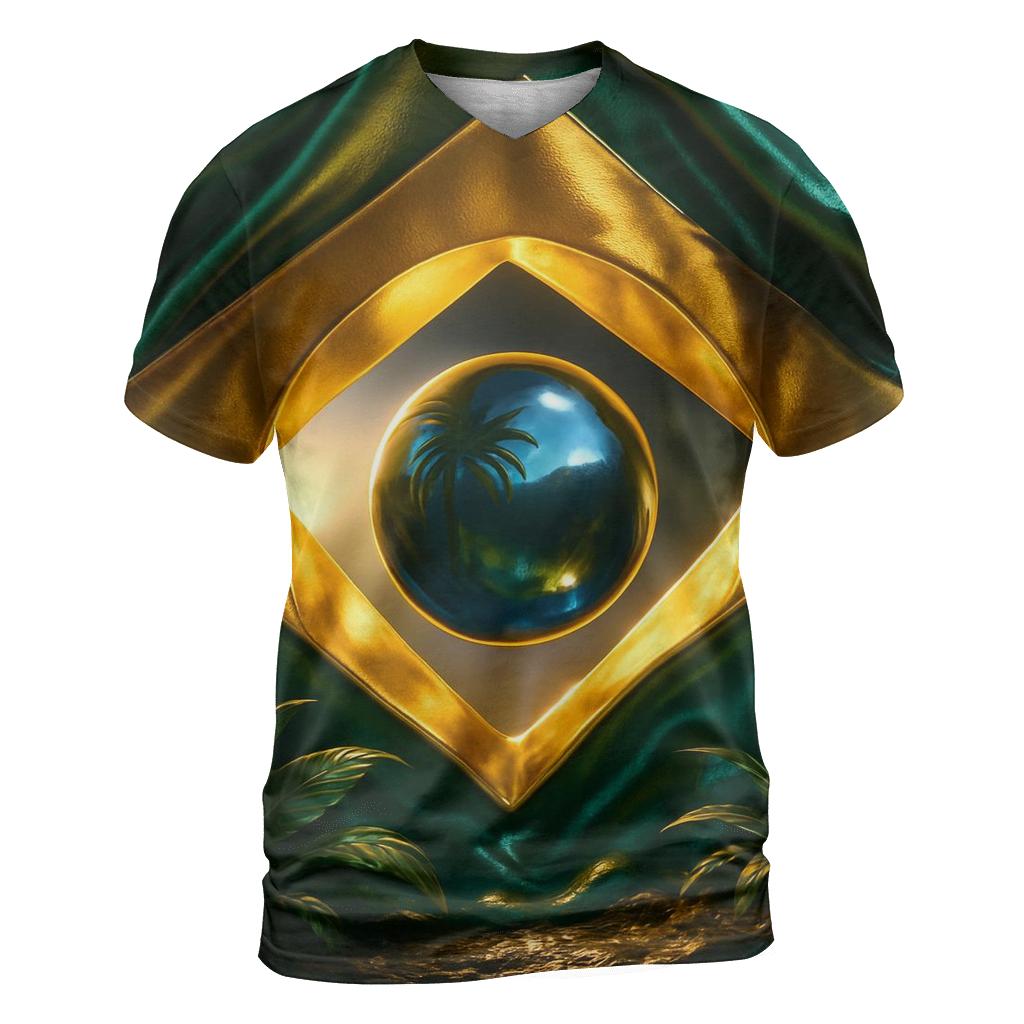 Brazil Metallic Forest Emblem custom all-over print shirts