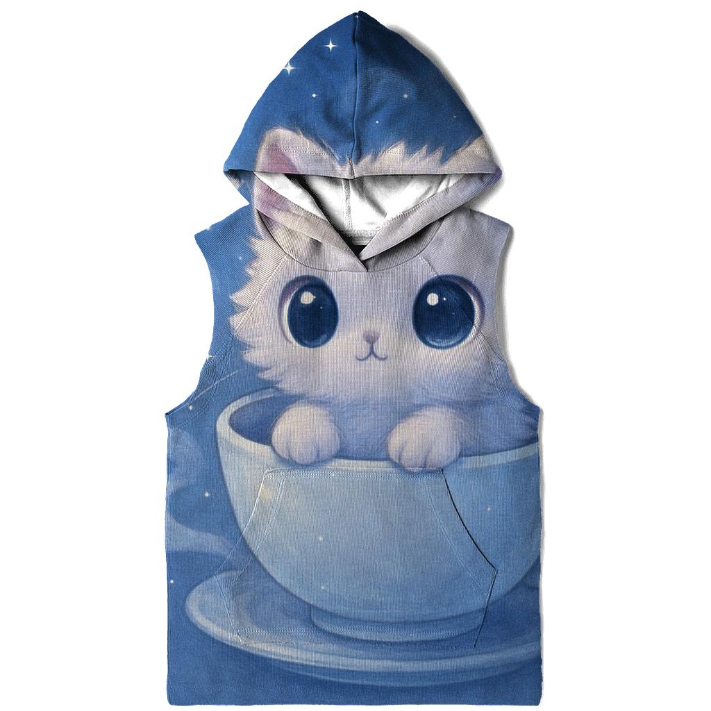 Moonlit Teacup Kitten Drift graphic hoodies