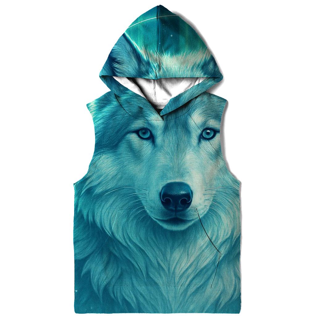 Aurora Sentinel Wolf designer hoodies